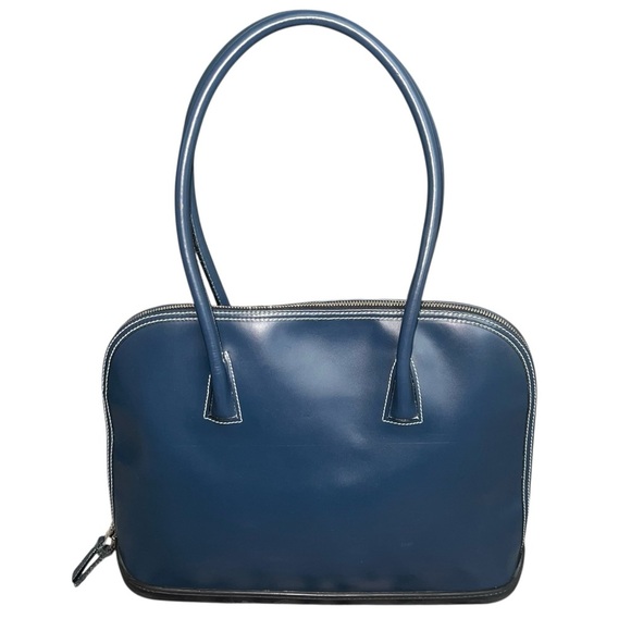 EUC Dooney & Bourke Parasol Ocean Blue All Weather Leather Zip Zip Shoulder Bag - Picture 4 of 13